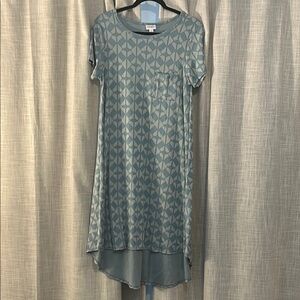 Geometric Patterned Blue Dress